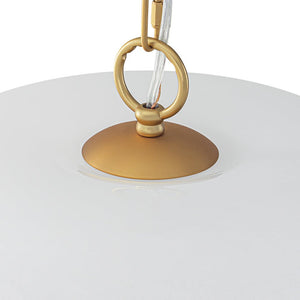 LightFixturesUSA - French Luxe 1 - Light White Clouded Glass Round Pendant - Pendant Light - Brass - 