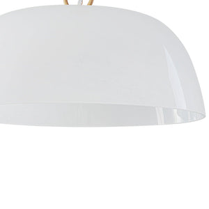 LightFixturesUSA - French Luxe 1 - Light White Clouded Glass Round Pendant - Pendant Light - Brass - 