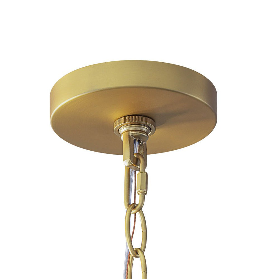 LightFixturesUSA - French Luxe 1 - Light White Clouded Glass Round Pendant - Pendant Light - Brass - 