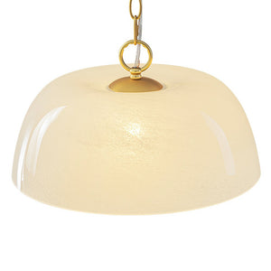 LightFixturesUSA - French Luxe 1 - Light White Clouded Glass Round Pendant - Pendant Light - Brass - 