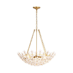 LightFixturesUSA - French Luxe Brass Bloom Crystal Floral Basket Chandelier - Chandelier - Gold - 