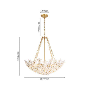 LightFixturesUSA - French Luxe Brass Bloom Crystal Floral Basket Chandelier - Chandelier - Gold - 