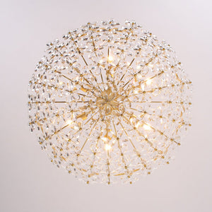 LightFixturesUSA - French Luxe Brass Bloom Crystal Floral Basket Chandelier - Chandelier - Gold - 