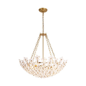 LightFixturesUSA - French Luxe Brass Bloom Crystal Floral Basket Chandelier - Chandelier - Gold - 