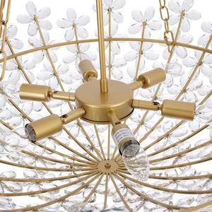 LightFixturesUSA - French Luxe Brass Bloom Crystal Floral Basket Chandelier - Chandelier - Gold - 