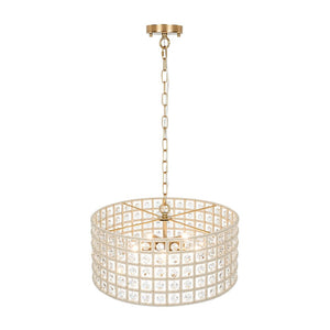 LightFixturesUSA - French Luxury Brass Crystal Drum Cage Chandelier - Chandelier - Brass - 