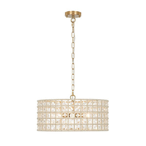 LightFixturesUSA - French Luxury Brass Crystal Drum Cage Chandelier - Chandelier - Brass - 