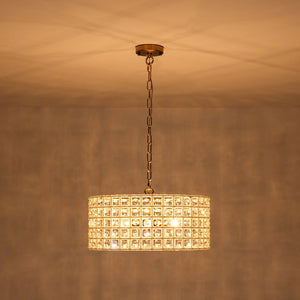 LightFixturesUSA - French Luxury Brass Crystal Drum Cage Chandelier - Chandelier - Brass - 