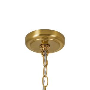 LightFixturesUSA-French Pleated Flower White Fabric Scalloped Cage Pendant-Chandelier-Brass-