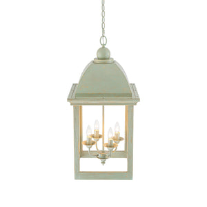 LightFixturesUSA-French Shabby Chic Patina Style Square Lantern Chandelier-Chandelier-15.4 in-