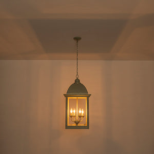 LightFixturesUSA-French Shabby Chic Patina Style Square Lantern Chandelier-Chandelier-15.4 in-