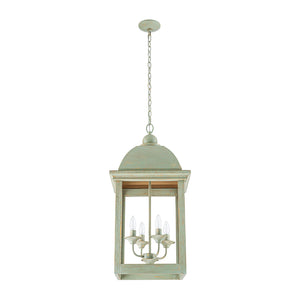 LightFixturesUSA-French Shabby Chic Patina Style Square Lantern Chandelier-Chandelier-15.4 in-