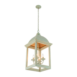 LightFixturesUSA-French Shabby Chic Patina Style Square Lantern Chandelier-Chandelier-15.4 in-