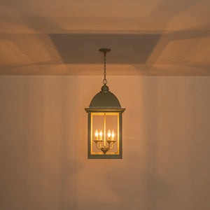 LightFixturesUSA-French Shabby Chic Patina Style Square Lantern Chandelier-Chandelier-15.4 in-