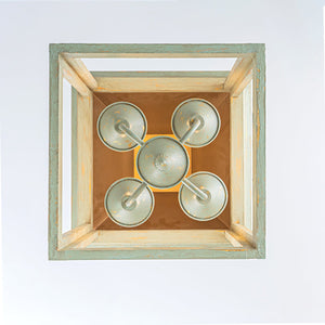 LightFixturesUSA-French Shabby Chic Patina Style Square Lantern Chandelier-Chandelier-15.4 in-