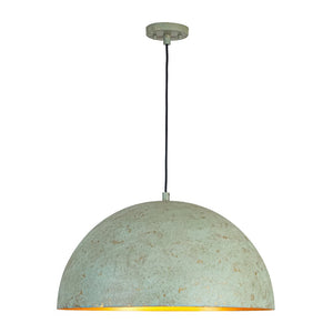 LightFixturesUSA - French Shabby Chic Weathered Patina Green Oversized Dome Pendant - Pendant Light - 23.6 in - 