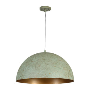 LightFixturesUSA - French Shabby Chic Weathered Patina Green Oversized Dome Pendant - Pendant Light - 23.6 in - 