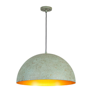 LightFixturesUSA - French Shabby Chic Weathered Patina Green Oversized Dome Pendant - Pendant Light - 23.6 in - 