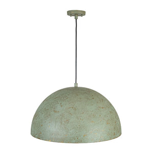 LightFixturesUSA - French Shabby Chic Weathered Patina Green Oversized Dome Pendant - Pendant Light - 23.6 in - 