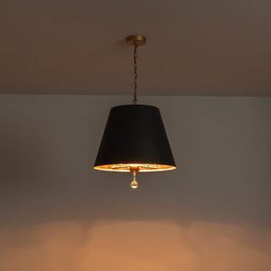 LightFixturesUSA - French Vintage Black Gold Iron Drum Cage Chandelier - Chandelier - 19.7 in - 