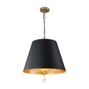 LightFixturesUSA - French Vintage Black Gold Iron Drum Cage Chandelier - Chandelier - 19.7 in - 
