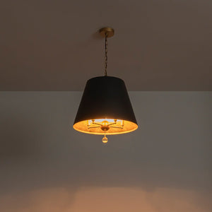 LightFixturesUSA - French Vintage Black Gold Iron Drum Cage Chandelier - Chandelier - 19.7 in - 