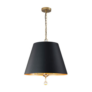 LightFixturesUSA - French Vintage Black Gold Iron Drum Cage Chandelier - Chandelier - 19.7 in - 