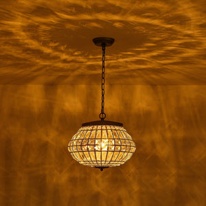 LightFixturesUSA-French Vintage Bronze Glam Crystal Globe Chandelier-Chandelier-20.5 in W * 15.0 in H-
