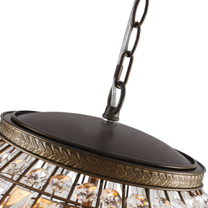 LightFixturesUSA-French Vintage Bronze Glam Crystal Globe Chandelier-Chandelier-20.5 in W * 15.0 in H-