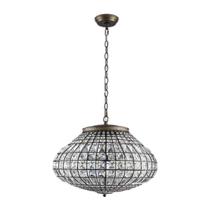 LightFixturesUSA-French Vintage Bronze Glam Crystal Globe Chandelier-Chandelier-20.5 in W * 15.0 in H-