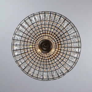 LightFixturesUSA-French Vintage Bronze Glam Crystal Globe Chandelier-Chandelier-20.5 in W * 15.0 in H-