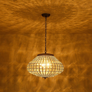 LightFixturesUSA-French Vintage Bronze Glam Crystal Globe Chandelier-Chandelier-20.5 in W * 15.0 in H-