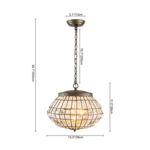 LightFixturesUSA-French Vintage Bronze Glam Crystal Globe Chandelier-Chandelier-20.5 in W * 15.0 in H-