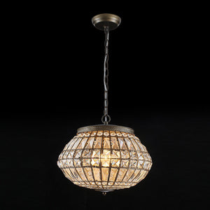 LightFixturesUSA-French Vintage Bronze Glam Crystal Globe Chandelier-Chandelier-20.5 in W * 15.0 in H-