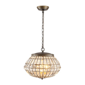 LightFixturesUSA-French Vintage Bronze Glam Crystal Globe Chandelier-Chandelier-20.5 in W * 15.0 in H-