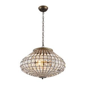 LightFixturesUSA-French Vintage Bronze Glam Crystal Globe Chandelier-Chandelier-20.5 in W * 15.0 in H-