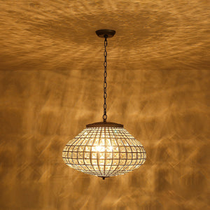 LightFixturesUSA-French Vintage Bronze Glam Crystal Globe Chandelier-Chandelier-20.5 in W * 15.0 in H-