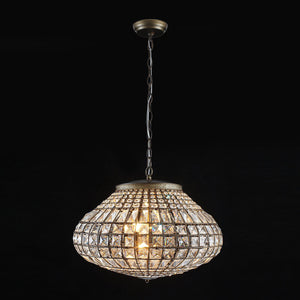 LightFixturesUSA-French Vintage Bronze Glam Crystal Globe Chandelier-Chandelier-20.5 in W * 15.0 in H-
