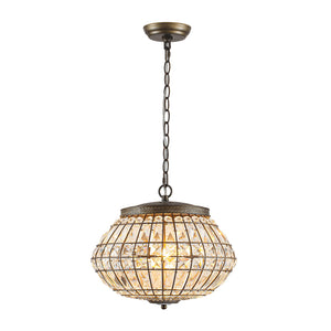 LightFixturesUSA-French Vintage Bronze Glam Crystal Globe Chandelier-Chandelier-20.5 in W * 15.0 in H-