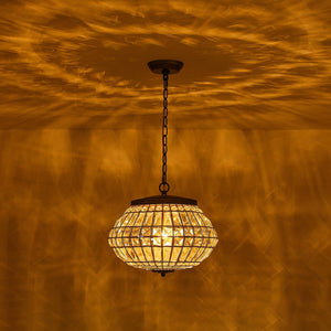 LightFixturesUSA-French Vintage Bronze Glam Crystal Globe Chandelier-Chandelier-20.5 in W * 15.0 in H-