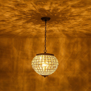 LightFixturesUSA-French Vintage Bronze Glam Crystal Globe Chandelier-Chandelier-20.5 in W * 15.0 in H-