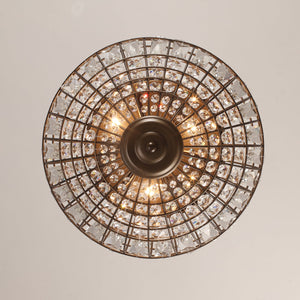LightFixturesUSA-French Vintage Bronze Glam Crystal Globe Chandelier-Chandelier-20.5 in W * 15.0 in H-