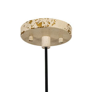 LightFixturesUSA - French Vintage Weathered Gilded Oversized Iron Dome Pendant - Pendant Light - Beige Patina - 