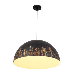 LightFixturesUSA - French Vintage Weathered Gilded Oversized Iron Dome Pendant - Pendant Light - Beige Patina - 