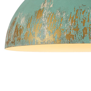 LightFixturesUSA - French Vintage Weathered Gilded Oversized Iron Dome Pendant - Pendant Light - Beige Patina - 