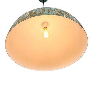LightFixturesUSA - French Vintage Weathered Gilded Oversized Iron Dome Pendant - Pendant Light - Beige Patina - 
