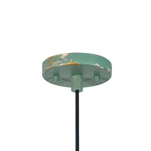 LightFixturesUSA - French Vintage Weathered Gilded Oversized Iron Dome Pendant - Pendant Light - Beige Patina - 