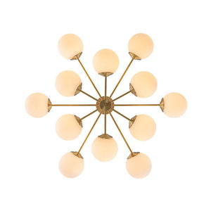 LightFixturesUSA - Frosted Glass Bubble 2 - Tier Sputnik Semi Flush Chandelier - Chandelier - Brass - 