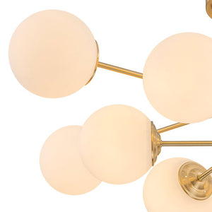 LightFixturesUSA - Frosted Glass Bubble 2 - Tier Sputnik Semi Flush Chandelier - Chandelier - Brass - 