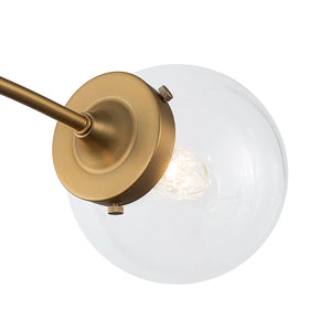 LightFixturesUSA - Funky 5 - Light Seesaw Arched Arm Glass Globe Chandelier - Chandelier - Clear Glass - 